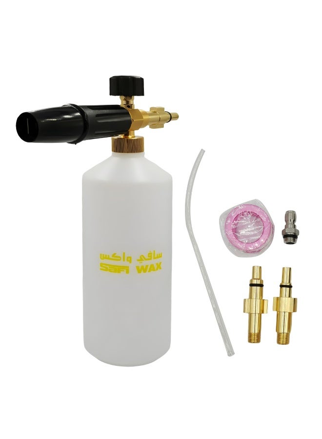 مجموعة غسيل السيارات المتكاملة: مسدس رغوة سعة 1000 مل، زجاجة رغوة ثلجية، قفاز غسيل من ألياف الشنيل الدقيقة مقاوم للخدش، منشفة تنظيف من الألياف الدقيقة للسيارات والدراجات والزجاج والمطابخ والحمامات، لتلميع وتشميع السيارات والدراجات والزجاج، مثالية للاستخدام المنزلي والمكتبي. - Image 2